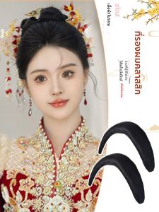 ศีรษะปลอมสไตล์ฮันฟู แผ่นรองศีรษะสูง ฮิปโป ศีรษะปลอมสำหรับแต่งหน้าเจ้าสาว ศีรษะปลอมสไตล์ฮันฟูแบบสวมสำหรับผู้หญิง