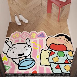 Crayon Xiaoxin Entry Door Wire Ring Non Slip Floor Mat Doorway Entrance Earth Removing Stain-Resistant Foot Mat Cutting Cartoon Carpet