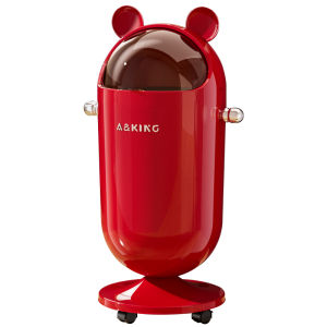 ASCOR | Elegant Covered Easy-to-Use Trash Can With Wheels
