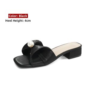 MIFEI | Comfortable French Style Bow Pearl Leather Sandals