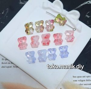 10pcs manik kaca bear beruang glass beads manik kaca super premium