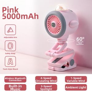 TUiU | Bluetooth Rotating Portable Fan for Baby Carriage