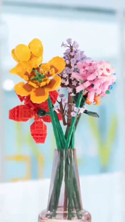 Flower Bouquet Set Building Blocks for Girls Rose Sunflower Flowers ...
