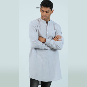 Bombboogie Kemeja Koko Pria Hoover Light Grey 24747B5LG