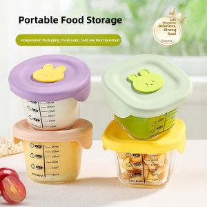 Baby Food Bowl Glass Preservation Storage Steamed Egg Pudding Cup Mold Tool Set Infant Special Auxiliary Food Box Heat Resistant