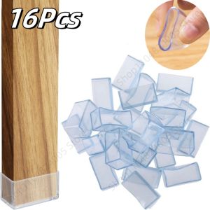 16Pcs Furniture Leg Foot Non-slip Pads Transparent Mute Chair Table Leg Pad Furniture Leveling Feet Floor Protection Decor Mat