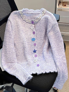 Áo Len Cardigan Dệt Kim Mềm Mại Phong Cách Pháp Dành Cho Nữ Mùa Xuân Thu Dáng Rộng Ôm Vừa Vặn Chất Liệu Lụa Phong Cách Hàn Quốc