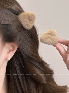 Fluffy Princess Style Hair Claw Womens Hair Accessories Bangs Clip Autumn Winter Side Hair Clip Fashionable Korean Style