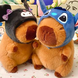 Capybara Plushies Toy Simulation Capibara Plush Cosplay Anime Pokemon Pikachu Disney Stitch Sanrio Kuromi Lucifer Stuffed Toy