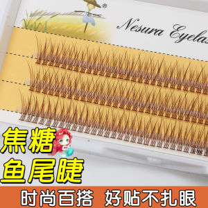 Brown Fishtail False Eyelashes by Final Ciliary Natural Soft Fairy Tail Wiggish Hair Extensions Suitable for All Skin Types