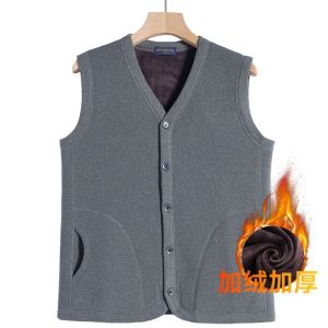 Mens Thickened Fleece Lined Warm Coat Winter Jacket Business Casual Long Sleeve Regular Fit Stand Collar Single Button Closure