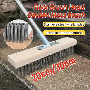 Jozoo 20/30cm Stainless Steel Wire Brush Head Moss Brush Heavy Duty Floor Brush