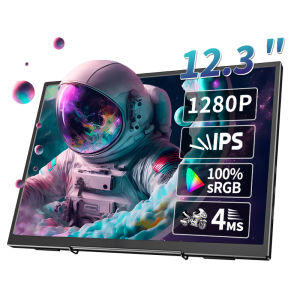 12.3 inch portable monitor 1280P 400cd/m² 60hz gaming monitor Built-in speakers for ps3/4/5 Swtich Xbox laptop iphone PC