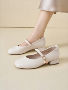 Josiny | Thick Heel Mary Jane Shoes Leather