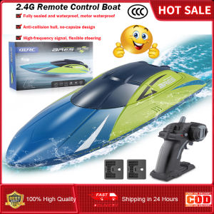 ⭐️【มีสินค้าในสต๊อก+จัดส่งในพื้นที่】⭐2.4G Remote Control Boat S4 Water High-Speed Speedboat Rechargeable Children And Boys Ship Model Toys.