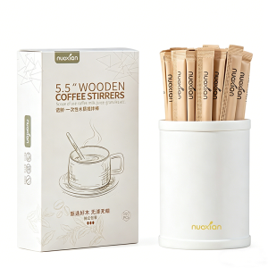 NUOXIAN | Disposable Degradable Single Pack Wooden Stirring Spoons For Hot Drinks