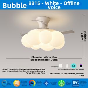 Smart Inverter Silent Eye-Care Minimalist Ceiling Fan Light for Bedroom Kids Room