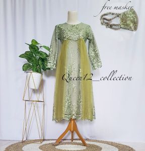 Gamis Alika 3-12 tahun/Gaun pesta anak perempuan/Dres anak perempuan/Maxi anak perempuan/free masker