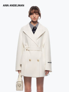 ANN ANDELMAN | Collar Double Breasted Waist Belted Double Faced Coat