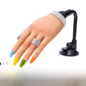Flexible Silicone Nail Art Practice Hand Model with Joints And Fake Nails Cross-Border Hot Sale Beauty Makeup Tool for Any Skin Type