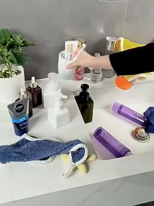 🇹🇭THSO ชั้นวางของติดผนัง ชั้นวางของในห้องน้ำ ชั้นวางของติดผนังเข้ามุม ตะแกรงวางของ ที่วางของเข้ามุมสามเหลี่ยม ชั้นวางของสี่เหลียม ไม่ต้องเจาะผนัง