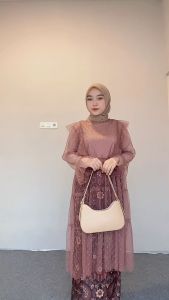 Aruna Outer Tunik Tile Polkadot Tulle Dot Tile Dotty Outfit Dress Bridesmaids Kondangan Wisuda Lamaran All Size Terkini Hits 2023