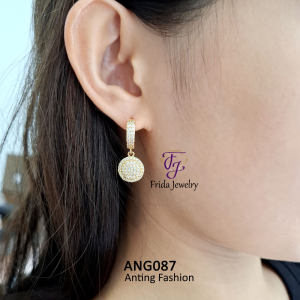 Anting Klip Jurai Sunflower Elegan Mewah Anti Karat Perhiasan fashion Import Cocok untuk pesta kondangan jalan-jalan kado hadiah ang087