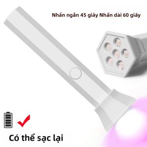 Đèn LED Mini 18W Di Động Làm Khô Nhanh Đèn Chiếu Tia UV Để Làm Cứng Sơn Gel 6 Đèn Không Làm Đen Tay Máy Sấy Móng Điện