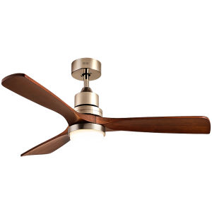 HUIPU ZHAOMING | Eyes-Protecting French Retro Solid Wood Quiet Ceiling Fan Light