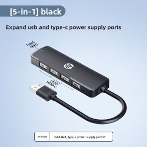 HP USB Expansion Adapter Multi-Port Powered Type-C Docking Station Hub Splitter Extension Cable Converter Multi-Function Interface for Notebook Tablet USB Drive