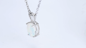 Lohaspie Jewelry Real Solid Sterling Silver 925 Pendant Original Natural Opal Pendant 925 Silver Pendant With Real Stone Opal Stone Original Opal Pendant For Women Silver Jewelry