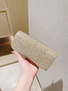 Evening Diamond Embedded Small Handbag Chain Fashionable Korean Style Crossbody Bag for Party KTV Womens Bag Square Shape