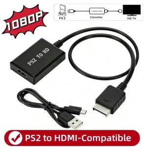 Bộ Chuyển Đổi Âm Thanh Video 1080P PS2 Sang HDMI Cho PS1/PS2/PS3 Hỗ Trợ Màn Hình PC HDTV Với Cáp HD Đầu Nối Nam-nữ