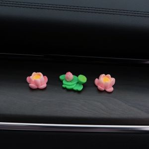 Car Creativity Lotus Leaf Dashboard Small Ornaments Desktop Screen Decorations Car Interior Design Accessories Ornament Ladies
