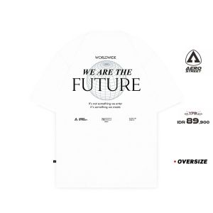 Aerostreet T Shirt Oversize Future Putih Kaos FBDAA