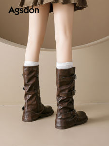Agsdon | Womens New Autumn Brown Mid-Calf Boots