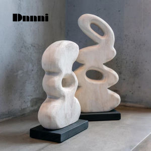 Dnnni Modern minimalist solid wood geometric sculpture decoration model room villa hotel club high-end art decoration