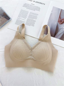 Comfortable Thin Latex Bra Womens BC Cup No Steel Ring Breathable Underwear Full Cup Fixed Strap V-Neck Sports Style 3342