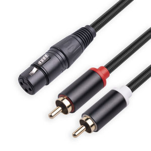 Female XLR To Dual RCA Male Cable Anti-interference XLR To Dual RCA Y Splitter Cable Accessories for Mixer Power Amplifier Mic