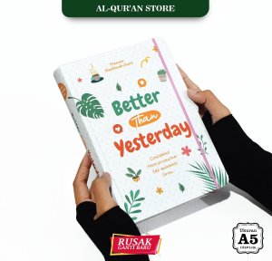 Buku diary Jurnal Catatan Notebook Harian Muslimah Aesthetic Better Than Yesterday dan Sticker