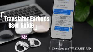 Wooask F56 Smart Translator Earbuds Wireless Multilingual OWS Real Time AI Translation Headphones 144 Languages Online with 8 Offline Packs