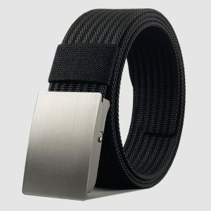 Casual Canvas Belt for Men with Smooth Buckle Jeans Waist Belt Simple Versatile for Young And Middle-aged People