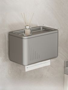 Bathroom Wall-Mounted Tissue Box Toilet Paper Roll Storage Holder European Style Pure Color Toilet Accessories Organizer