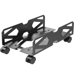 BEISHI | Adjustable Computer Tower StandVentilated PC Tower Stand with Caster WheelsMobile Under Desk CPU HolderPC Cart Computer Riser