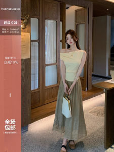 High Waist A-Line Mini Skirt Textured Pleated Simple Style Summer Womens Clothing High Quality Linen Material Commute Style