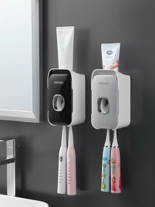 Mengni Dispenser Odol + 2 Tempat Sikat Gigi / Toothpaste Dispenser and Toothbrush Holder