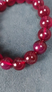 Vòng tay phong thủy đá Mã Não tím hồng size hạt 10 li hợp mệnh Hỏa Thổ | Hoa Minh Gem