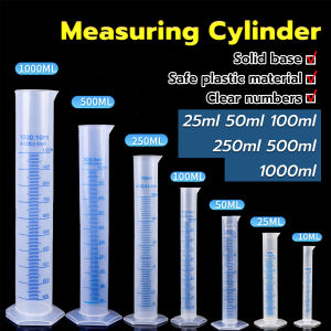 Jozoo 25/50/100/250/500/1000ml Plastic Measuring Cylinder Chemistry Laboratory Measure Cup Tool