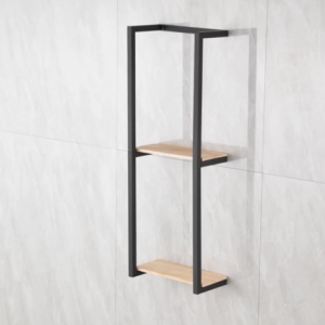 Bathroom Towel Storage Rack Wall Mounted Towel Racks for Bathroom Rolled Towels Holder with Wooden Shelf Heavy Duty Bathroom Organizer Storage for Toiletries Bathroom and Potted Plants