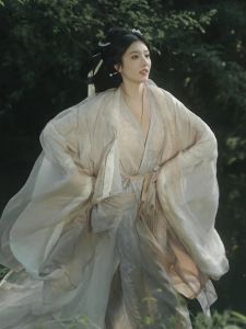 Elegant Ancient Chinese Hanfu Womens Clothing Adult Miniature Superb Beauty Large Sleeve Collar Intersecting New 2025 Model